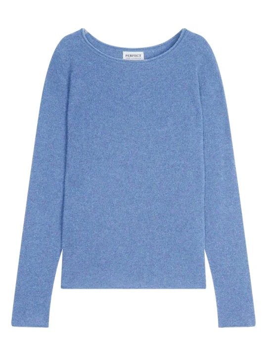 Zdjęcie produktu Perfect Cashmere Kaszmirowy sweter "Megan" w kolorze błękitnym rozmiar: M