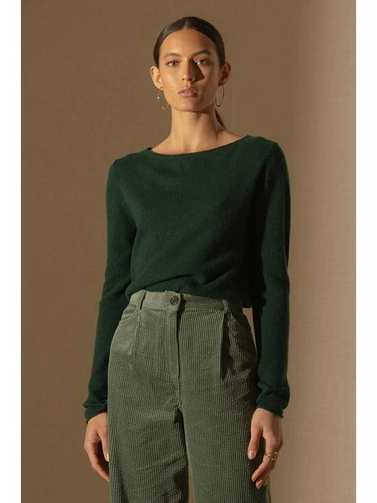 Zdjęcie produktu Perfect Cashmere Kaszmirowy sweter w kolorze ciemnozielonym rozmiar: M