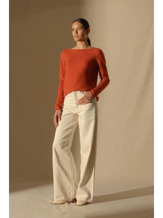Zdjęcie produktu Perfect Cashmere Kaszmirowy sweter "Megan" w kolorze pomarańczowym rozmiar: XXL