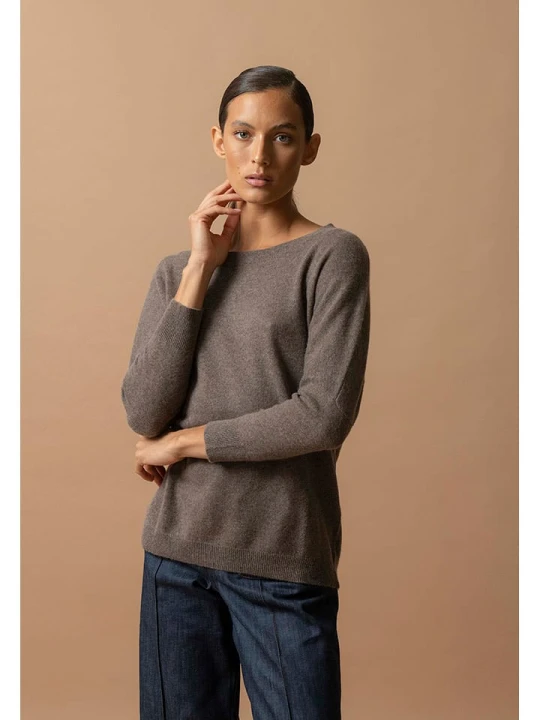 Zdjęcie produktu Perfect Cashmere Kaszmirowy sweter "Molly" w kolorze szarobrązowym rozmiar: XL