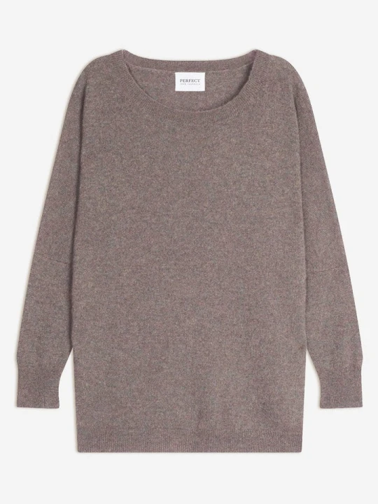 Zdjęcie produktu Perfect Cashmere Kaszmirowy sweter "Molly" w kolorze szarobrązowym rozmiar: M