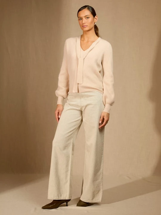 Zdjęcie produktu Perfect Cashmere Kaszmirowy sweter "Noty" w kolorze kremowym rozmiar: M