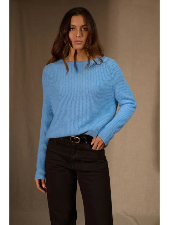 Zdjęcie produktu Perfect Cashmere Kaszmirowy sweter "Oceane" w kolorze błękitnym rozmiar: M