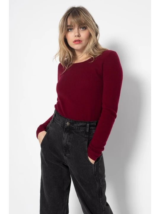 Zdjęcie produktu Perfect Cashmere Kaszmirowy sweter "Oprah" w kolorze bordowym rozmiar: M