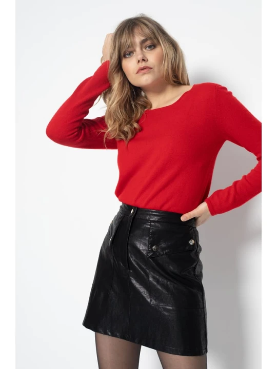 Zdjęcie produktu Perfect Cashmere Kaszmirowy sweter "Oprah" w kolorze czerwonym rozmiar: XXL