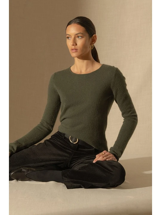 Zdjęcie produktu Perfect Cashmere Kaszmirowy sweter "Oprah" w kolorze khaki rozmiar: S