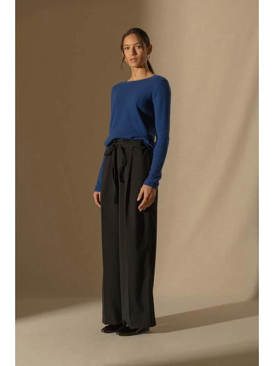 Zdjęcie produktu Perfect Cashmere Kaszmirowy sweter "Oprah" w kolorze niebieskim rozmiar: XXL