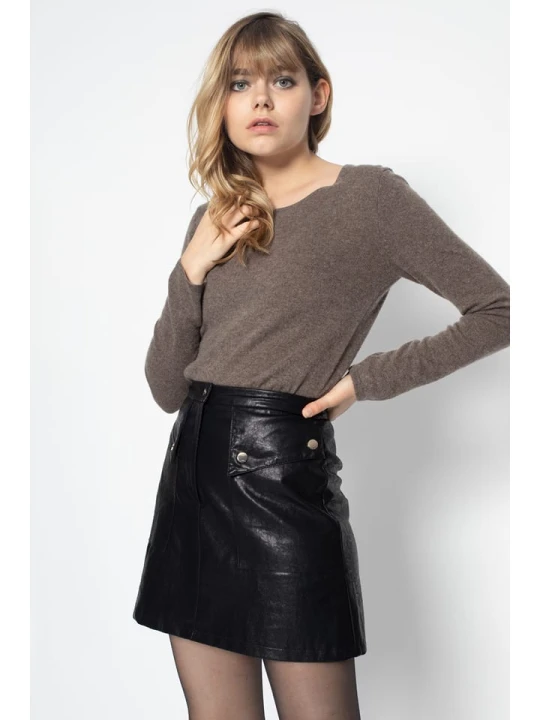 Zdjęcie produktu Perfect Cashmere Kaszmirowy sweter "Oprah" w kolorze szarobrązowym rozmiar: L