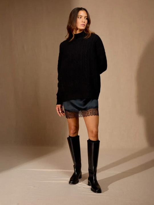 Zdjęcie produktu Perfect Cashmere Kaszmirowy sweter "Pemala" w kolorze czarnym rozmiar: M