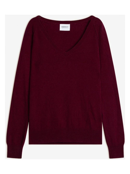Zdjęcie produktu Perfect Cashmere Kaszmirowy sweter "Penelope" w kolorze bordowym rozmiar: M