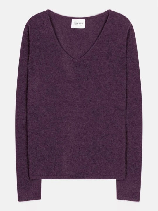 Zdjęcie produktu Perfect Cashmere Kaszmirowy sweter "Shannon" w kolorze fioletowym rozmiar: S