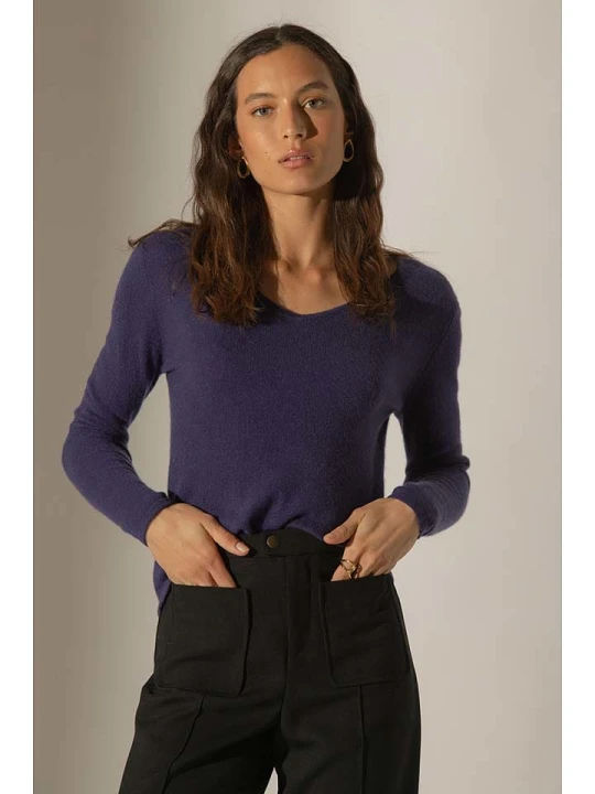 Zdjęcie produktu Perfect Cashmere Kaszmirowy sweter w kolorze fioletowym rozmiar: XL