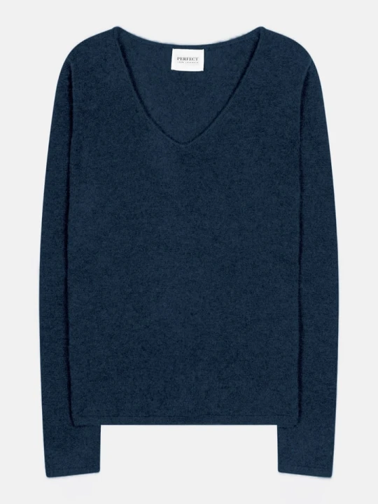 Zdjęcie produktu Perfect Cashmere Kaszmirowy sweter w kolorze niebieskim rozmiar: M