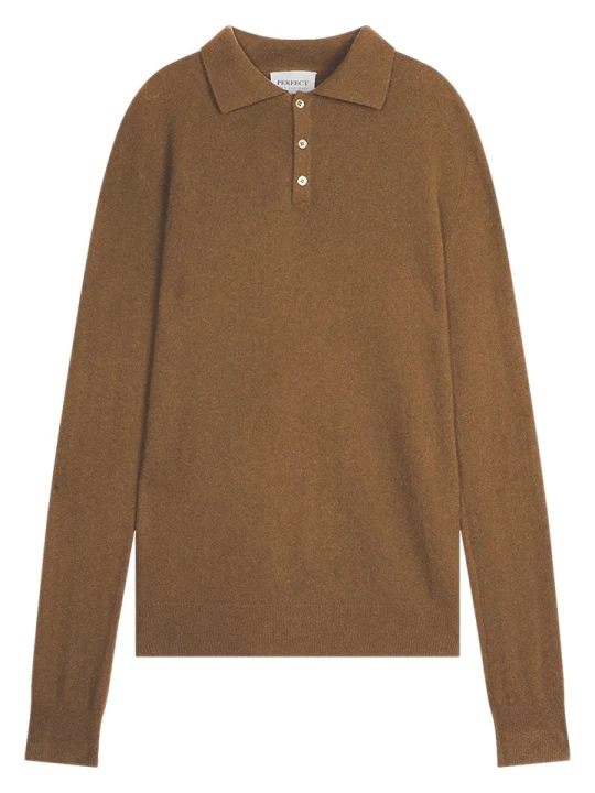 Zdjęcie produktu Perfect Cashmere Kaszmirowy sweter "Spencer" w kolorze karmelowym rozmiar: L