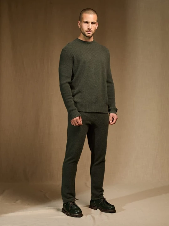 Zdjęcie produktu Perfect Cashmere Kaszmirowy sweter "Steven" w kolorze khaki rozmiar: M
