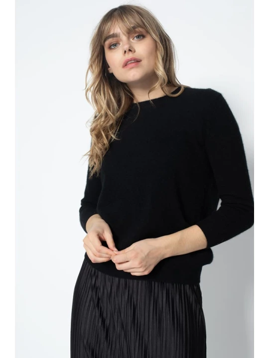 Zdjęcie produktu Perfect Cashmere Kaszmirowy sweter "Vanessa" w kolorze czarnym rozmiar: L