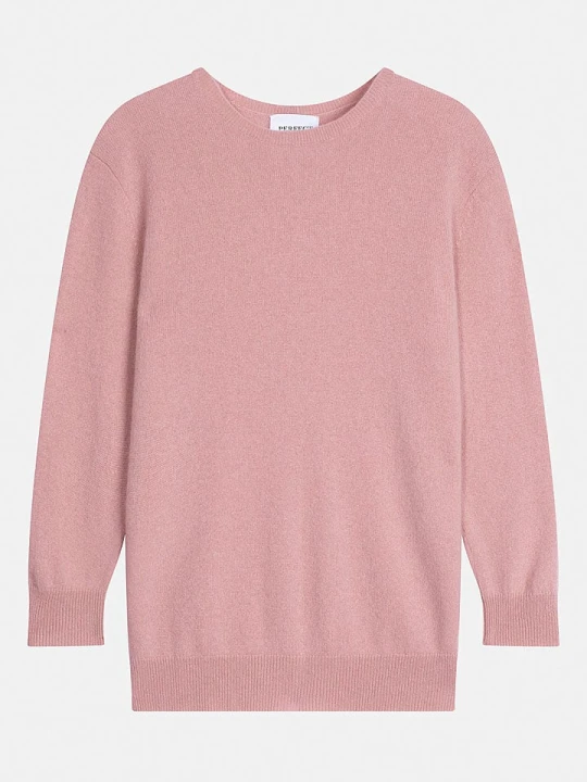 Zdjęcie produktu Perfect Cashmere Kaszmirowy sweter "Vanessa" w kolorze szaroróżowym rozmiar: S