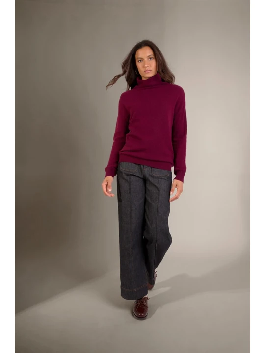 Zdjęcie produktu Perfect Cashmere Kaszmirowy sweter w kolorze bordowym rozmiar: L