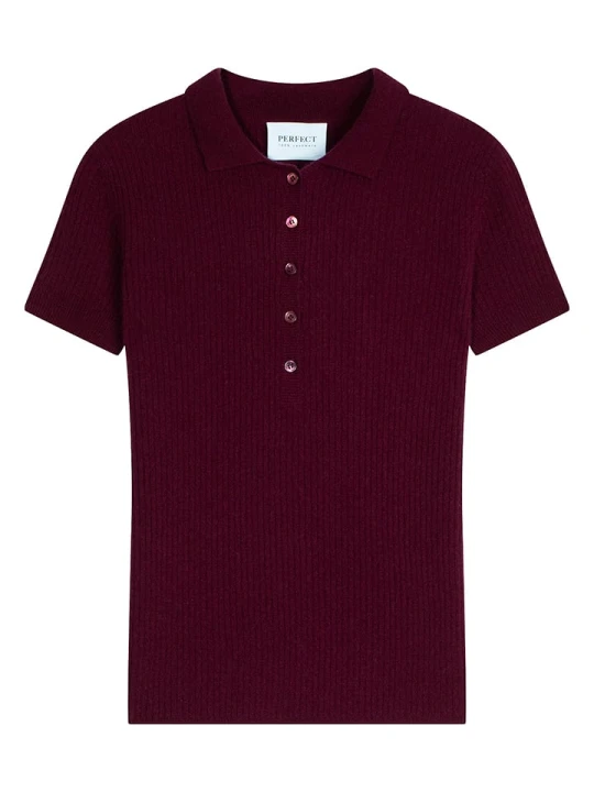 Zdjęcie produktu Perfect Cashmere Kaszmirowy sweter w kolorze bordowym rozmiar: L