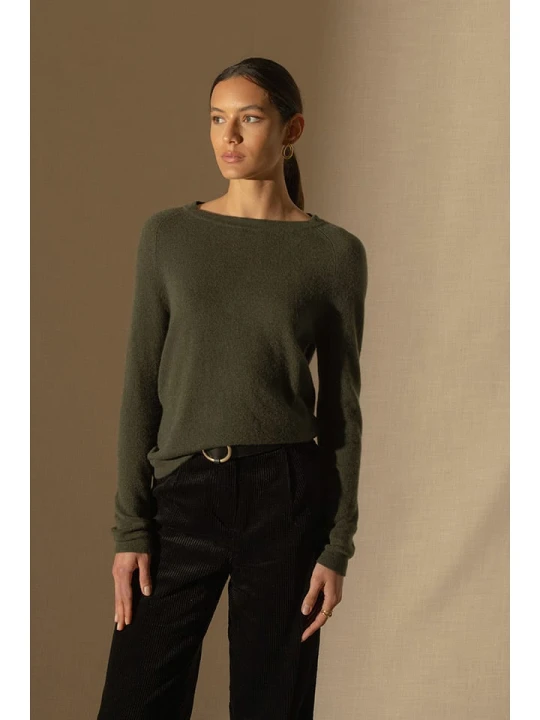 Zdjęcie produktu Perfect Cashmere Kaszmirowy sweter w kolorze khaki rozmiar: XL