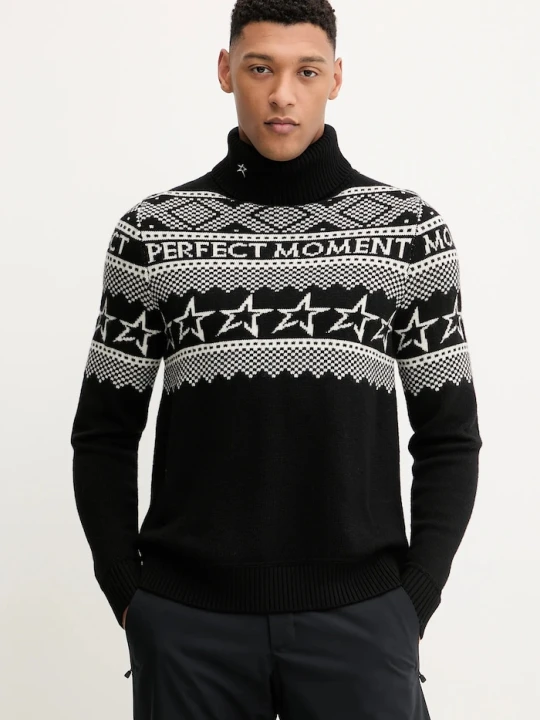 Zdjęcie produktu Perfect Moment sweter wełniany Fairisle czarny