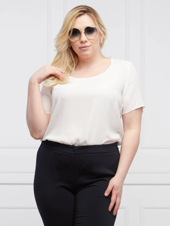 Zdjęcie produktu Persona by Marina Rinaldi Bluzka BELLA Plus size | Regular Fit | z dodatkiem jedwabiu biały