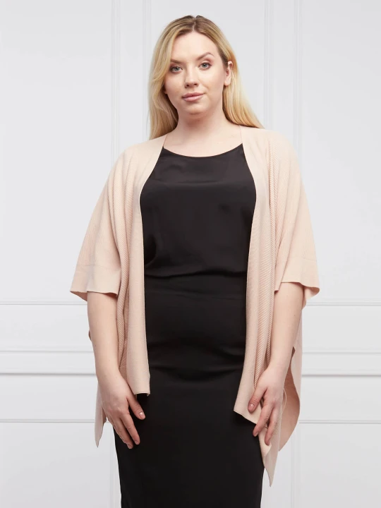 Zdjęcie produktu Persona by Marina Rinaldi Ponczo STORIA plus size | Relaxed fit pudrowy róż