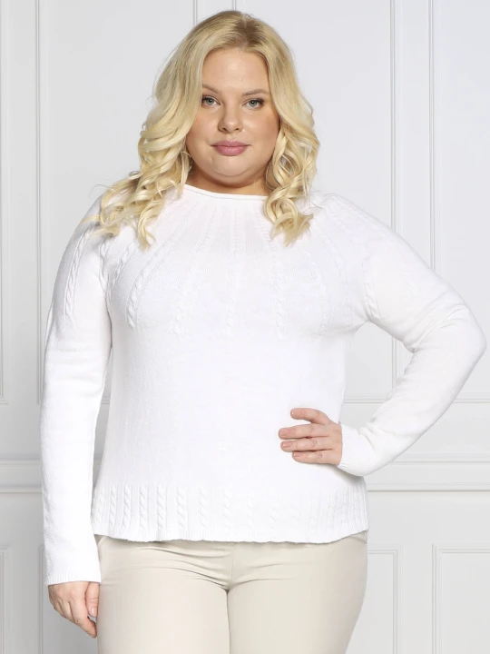 Zdjęcie produktu Persona by Marina Rinaldi Sweter AIRONE plus size | Regular Fit | z dodatkiem wełny i kaszmiru biały