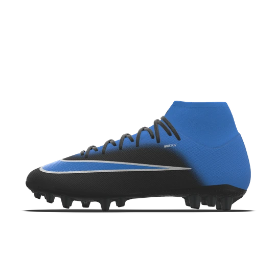 Zdjęcie produktu Personalizowane korki piłkarskie z wysoką cholewką na sztuczną nawierzchnię Nike Mercurial Superfly 11 Academy By You - Niebieski