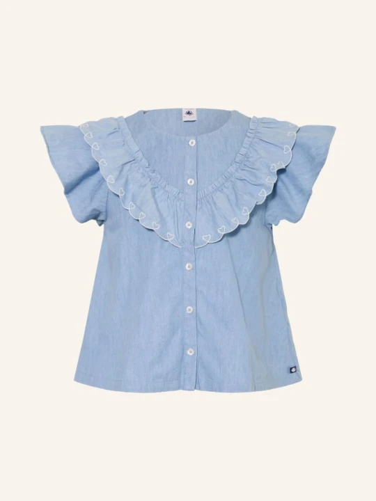 Zdjęcie produktu Petit Bateau Bluzka Z Falbanami blau JASNONIEBIESKI