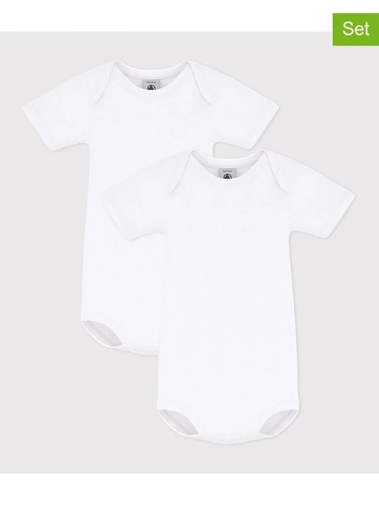 Zdjęcie produktu PETIT BATEAU Body (2 szt.) w kolorze białym rozmiar: 62