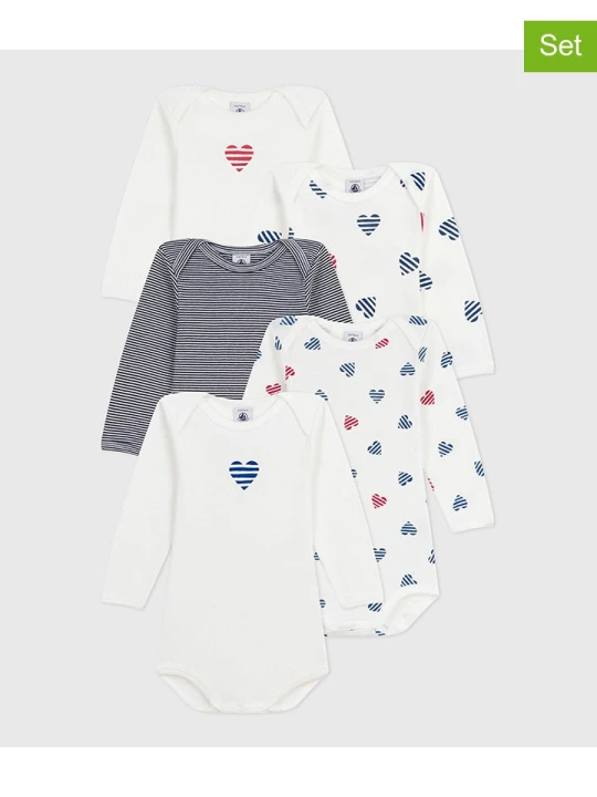 Zdjęcie produktu PETIT BATEAU Body (5 szt.) w kolorze granatowo-białym rozmiar: 86