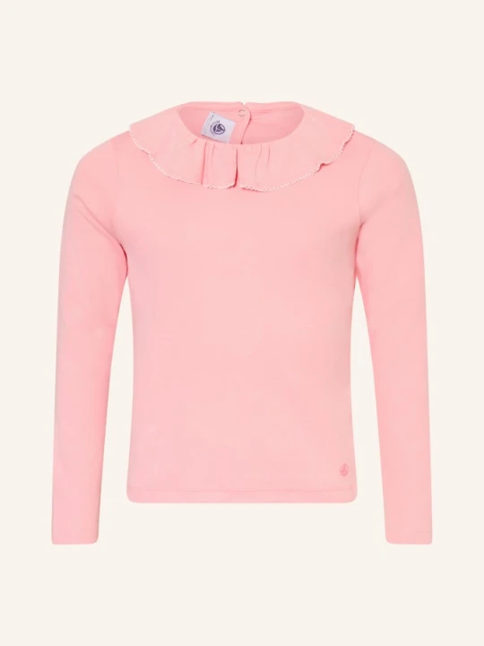 Zdjęcie produktu Petit Bateau Koszulka Z Długim Rękawem I Falbankami rosa RÓŻOWY