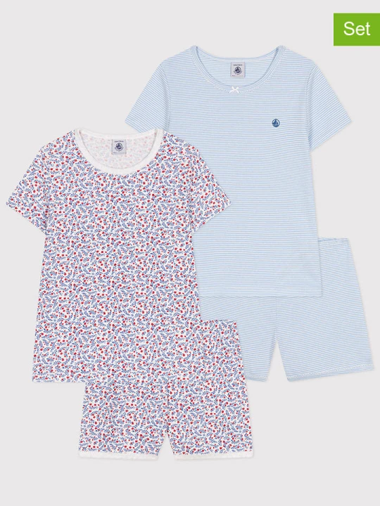 Zdjęcie produktu PETIT BATEAU Piżamy (2 szt.) w kolorze błękitno-białym rozmiar: 128