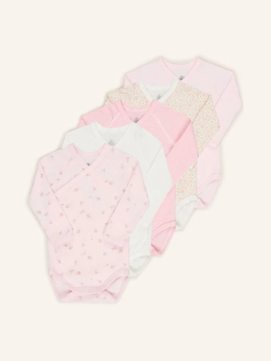 Zdjęcie produktu Petit Bateau Zestaw 5 Body Z Zapinaniem Na Boku rosa różowy