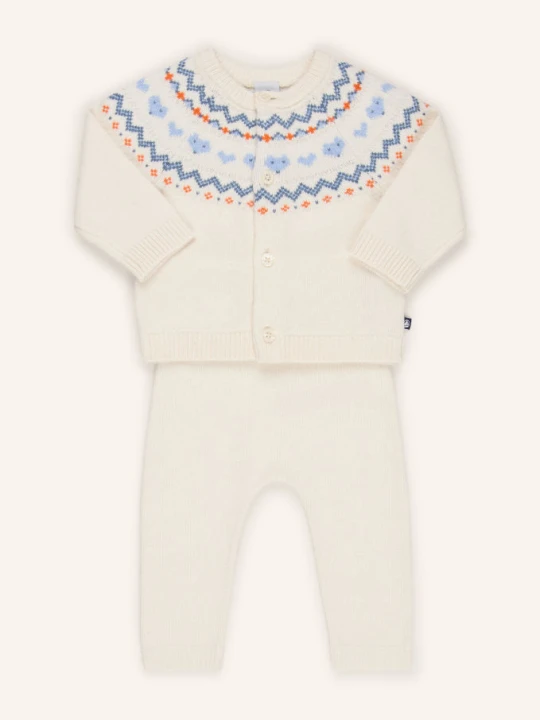 Zdjęcie produktu Petit Bateau Zestaw: Kardigan I Spodnie Z Dzianiny weiss