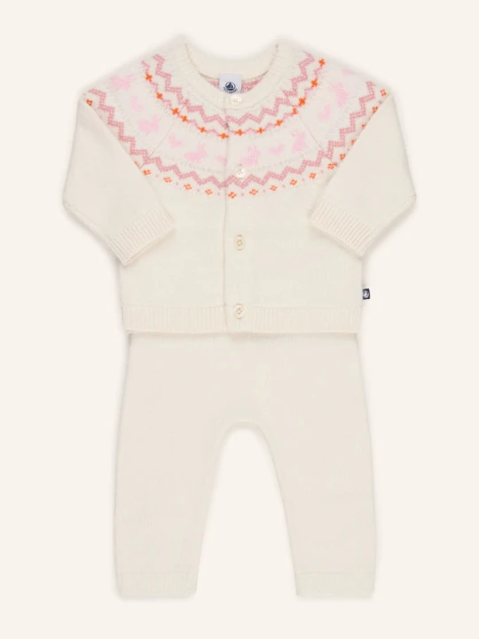 Zdjęcie produktu Petit Bateau Zestaw: Kardigan I Spodnie Z Dzianiny weiss biały