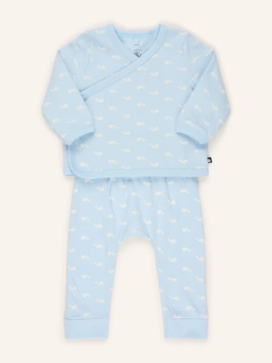 Zdjęcie produktu Petit Bateau Zestaw: Koszulka Z Kopertowym Dekoltem I Spodnie blau
