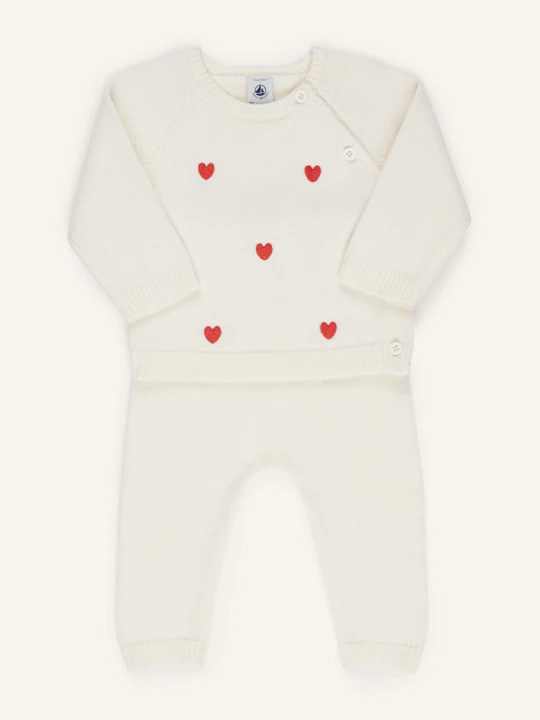 Zdjęcie produktu Petit Bateau Zestaw: Sweter I Spodnie Z Dzianiny weiss BIAŁY