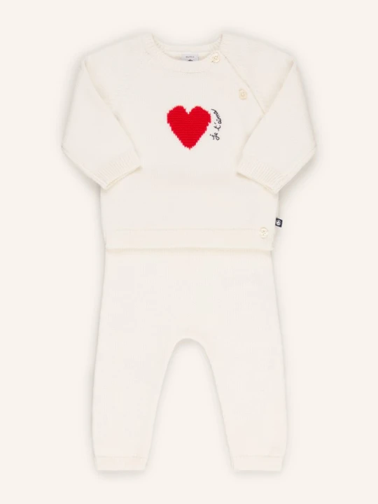 Zdjęcie produktu Petit Bateau Zestaw: Sweter I Spodnie Z Dzianiny weiss