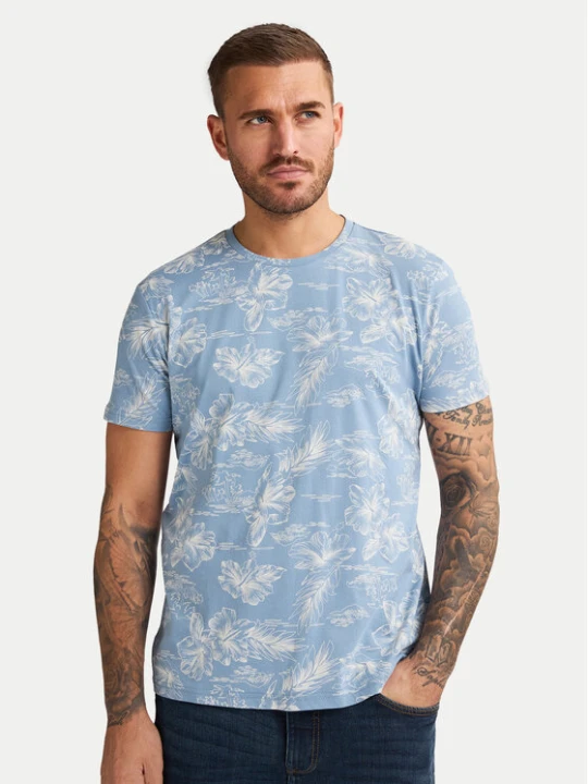 Zdjęcie produktu Petrol Industries T-Shirt M-1050-TSR623 Błękitny Regular Fit Niebieski jasny