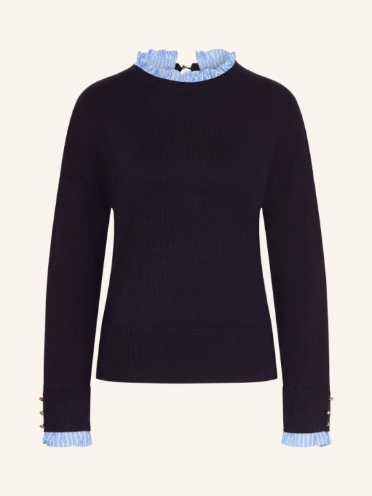 Zdjęcie produktu Phase Eight Sweter Jenna Z Odpinanym Kołnierzem I Falbankami blau