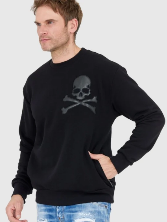 Zdjęcie produktu PHILIPP PLEIN Czarna bluza męska ls skull, Rozmiar M