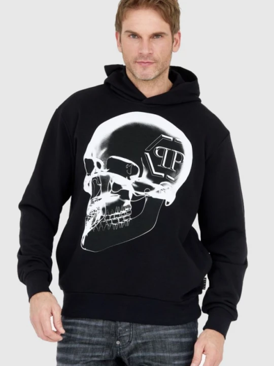 Zdjęcie produktu PHILIPP PLEIN Czarna bluza męska z kapturem x-ray skull, Rozmiar XL