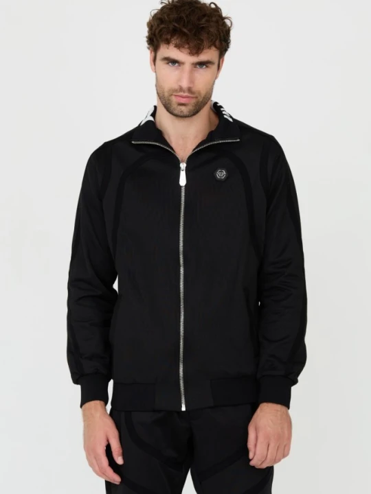 Zdjęcie produktu PHILIPP PLEIN Czarna męska bluza dresowa Jogging Zipped Jacket, Rozmiar M