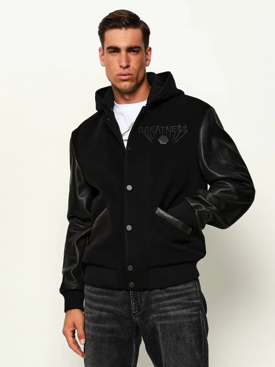 Zdjęcie produktu Philipp Plein Kurtka bomber | Regular Fit | z dodatkiem skóry