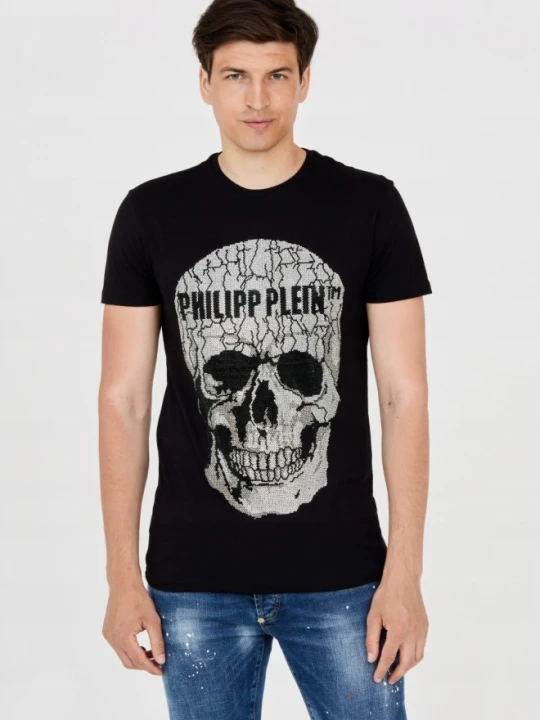 Zdjęcie produktu PHILIPP PLEIN Męski t-shirt czarny z czaszką, Rozmiar XXL