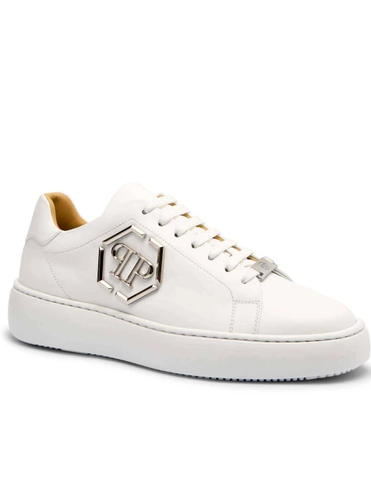 Zdjęcie produktu Philipp Plein Skórzane sneakersy Hexagon biały