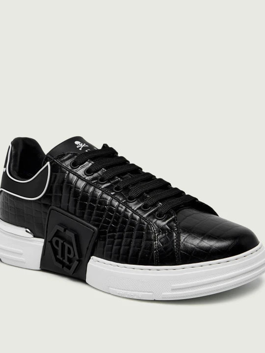 Zdjęcie produktu Philipp Plein Skórzane sneakersy Low-Top Sneakers Phantom Kick$ czarny