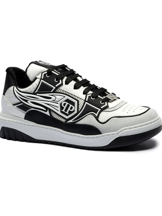 Zdjęcie produktu Philipp Plein Skórzane sneakersy Strass Hexagon biały